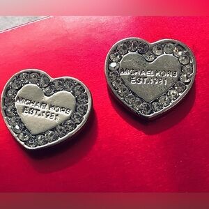 Michael Kors silver heart studs